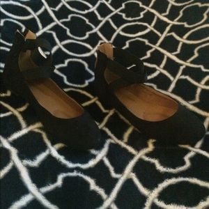 Black ankle "ballet" flats